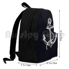 Anchor & Steering Wheel Outdoor Hiking Backpack Waterproof Camping Travel