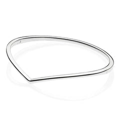 925 Sterling Silver Shimmering Wish Crystal Bracelet Bangle Charm DIY Jewelry