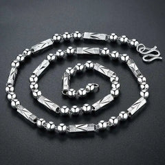 S999 Sterling Silver Men's Necklace Thick Hexagonal Chain Silver Jewelry