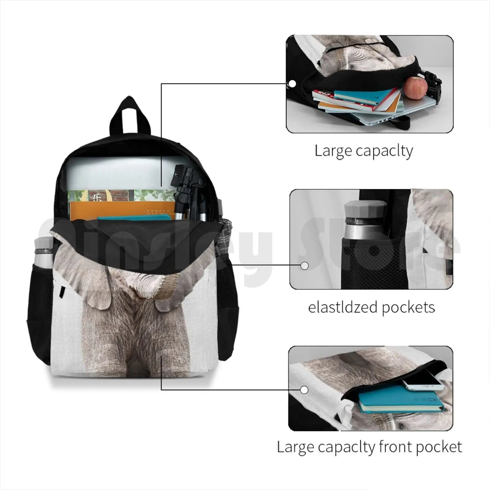 Colorful Outdoor Hiking Backpack Waterproof Camping Travel Elephant