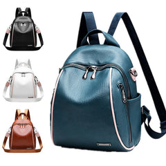 Waterproof Leather Backpack for Women Men School Camping Bag