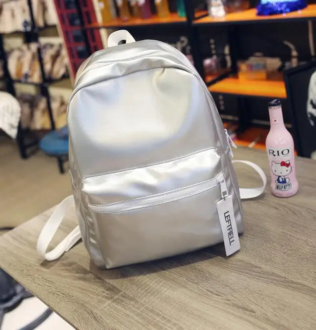 Lady PU Backpack Girl Travel Bag School Campus Bag