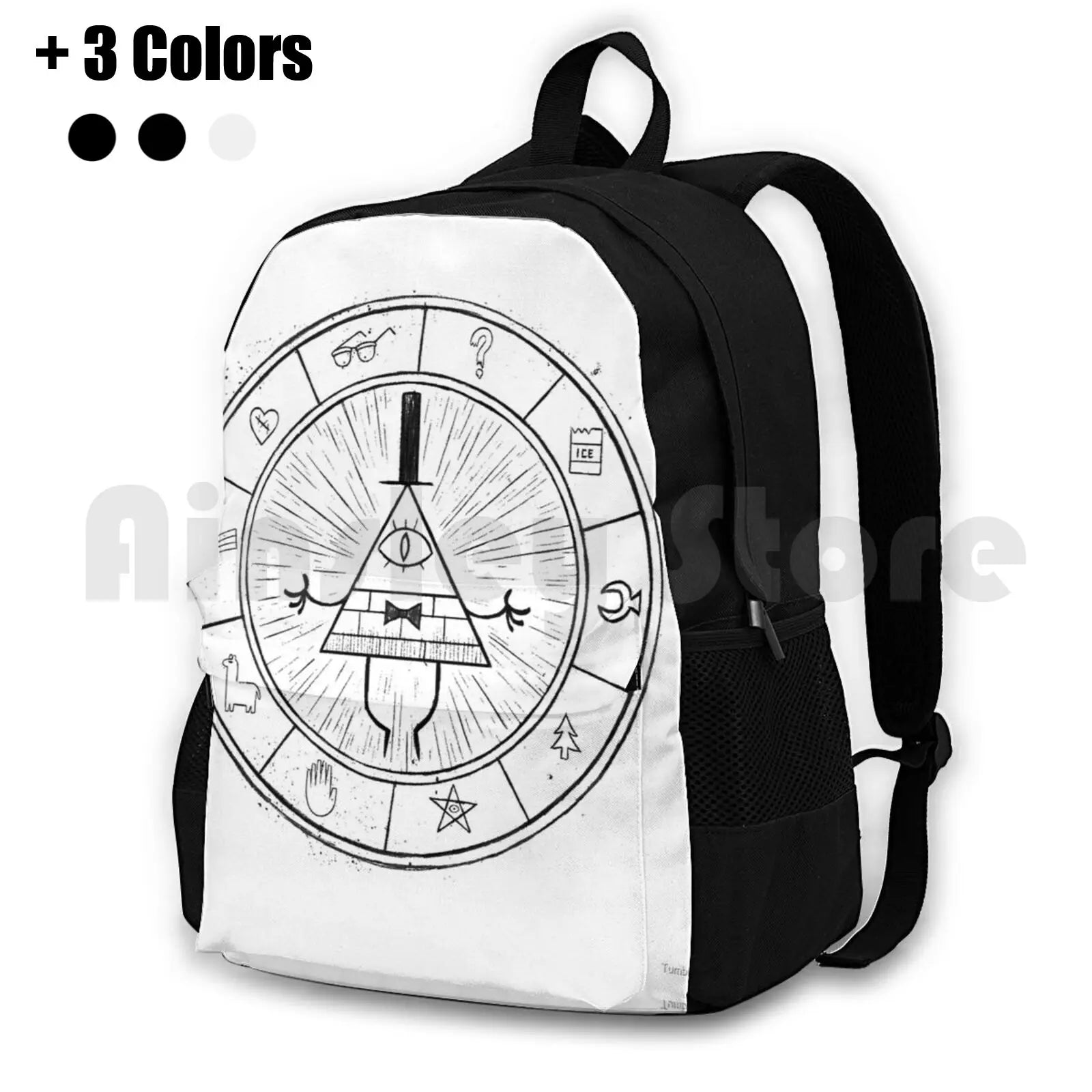 Bill Cipher-Black Outdoor Hiking Backpack Waterproof Camping Travel