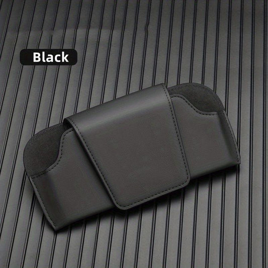 Car Sun Visor Glasses Box Sunglasses Storage Box PU Leather Glasses Clip