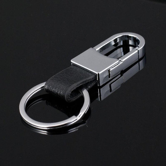 1pc Car Keychain Men's PU Leather Waist Buckle Key Ring Holder