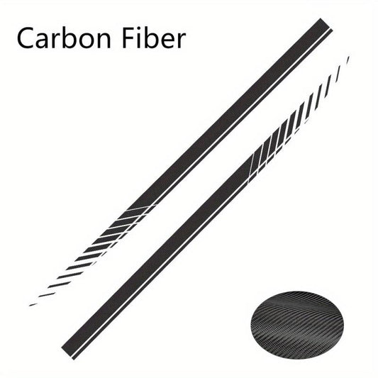 2pcs Stripe Pattern Vinyl Sticker Skirts for Racing Sports Cars