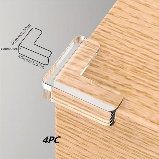 4pcs Transparent Table Corner Anti-collision Safety Soft Bag