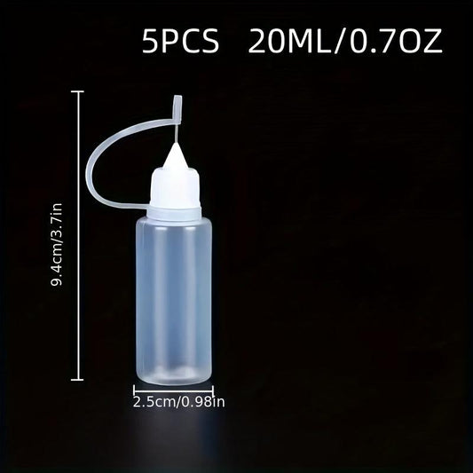 5pcs Squeeze Bottle Needle PE Glue Applicator Craft Tool