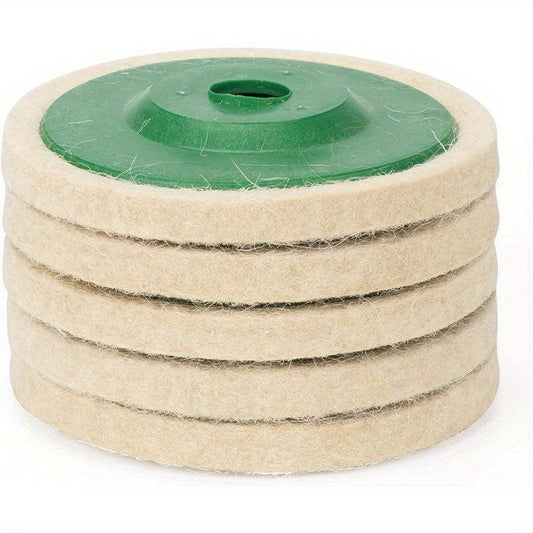 10pcs Angled Wool Polishing Wheel High Density Fine Wool Pad