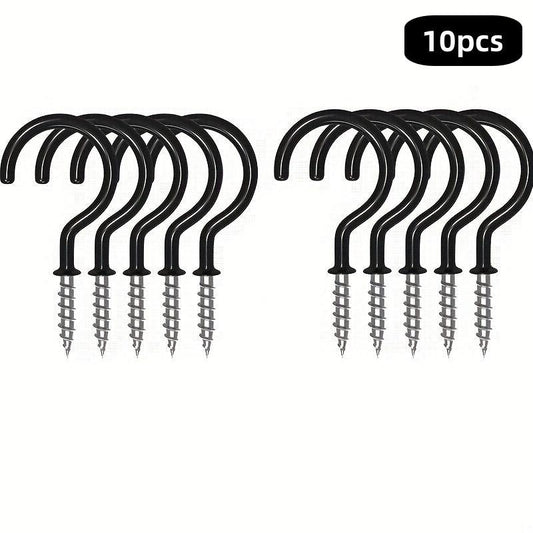 10pcs Vinyl Coated Ceiling Hooks Heavy Duty Screw Cup Hooks