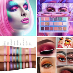 18-color Waterproof Eyeshadow Palette for Cosplay with Pearly Matte Finish