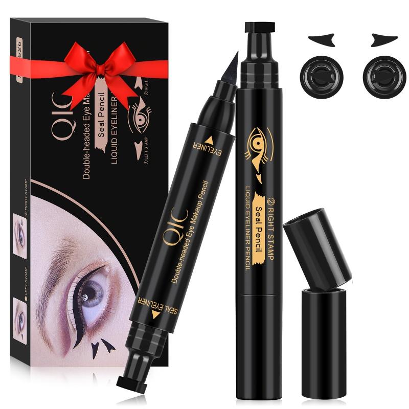 Waterproof Double Ended Eyeliner Stamp Pen with Smudge Proof Liquid Eyeliner