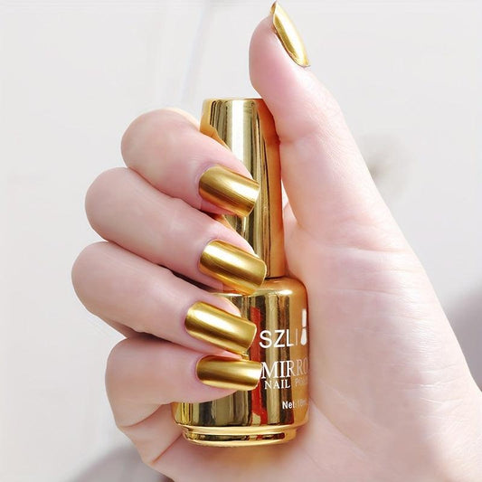 Mirror Effect Nail Polish - No Baking - Quick Dry - Tearable - 12 Colors