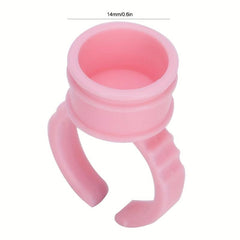 50pcs Eyelash Glue Rings Adjustable Tattoo Pigment Holder