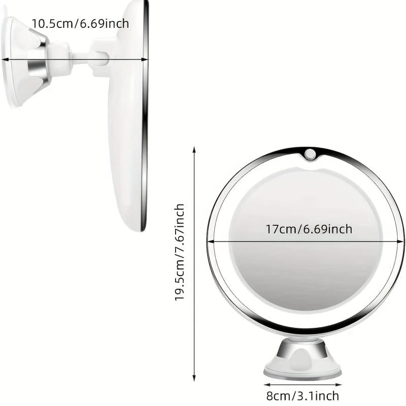 10X Magnifying LED Makeup Mirror with Natural Light - Travel Vanity Mirror