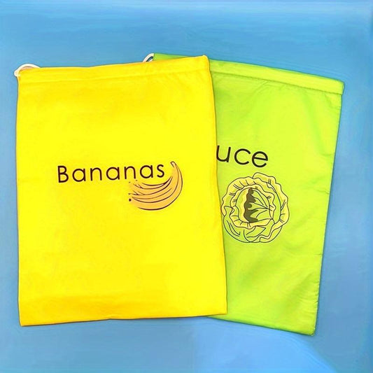 2pcs Prevent Fruit Vegetable Ripening Storage Bag Drawstring Food Storage