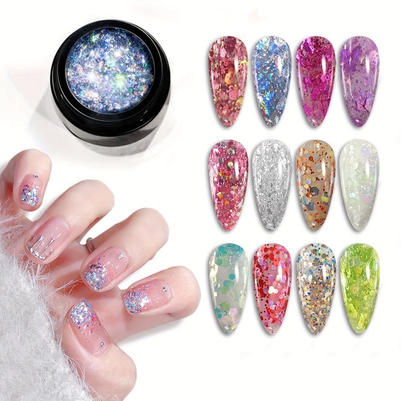 Sequin Gel Nail Polish 8g Formaldehyde & Lead-Free DIY Manicures Long Lasting