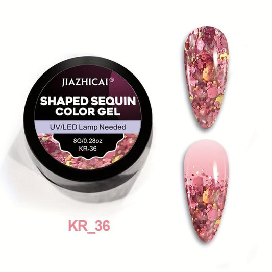 Sequin Gel Nail Polish 8g Formaldehyde & Lead-Free DIY Manicures Long Lasting