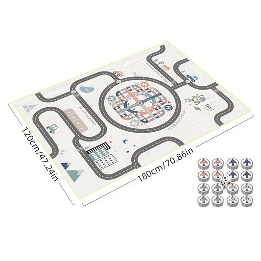 Foldable Baby Play Mat Crawling Carpet Puzzle Mat with Cartoon Activity Rug