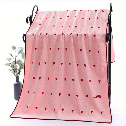 Kids Swimming Pool Towel Soft Baby Bath Towel Love Print Pattern Microfiber Beac
