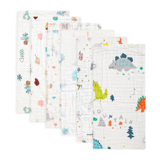 6pcs 8pcs Baby Cartoon Animal Burp Cloths 25x50cm