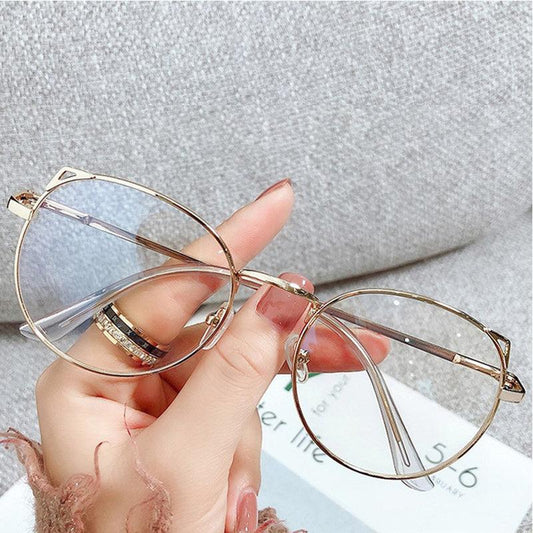 Metal Cat Ear Glasses Girls Eye Protection Frame