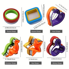 6pcs Sandwich Cutter And Sealer Set For Kids Lunch Bento Box