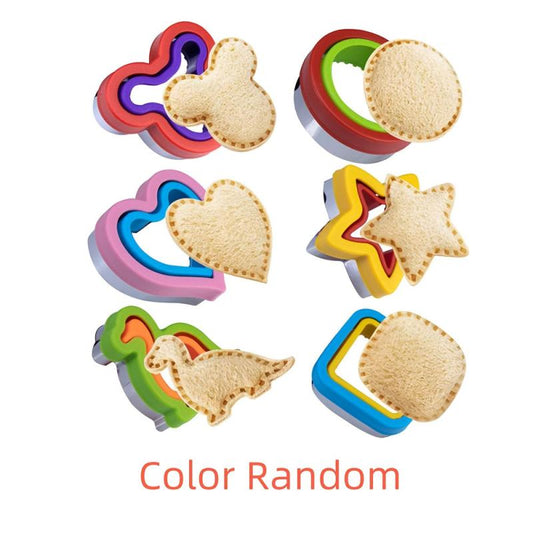 6pcs Sandwich Cutter And Sealer Set For Kids Lunch Bento Box