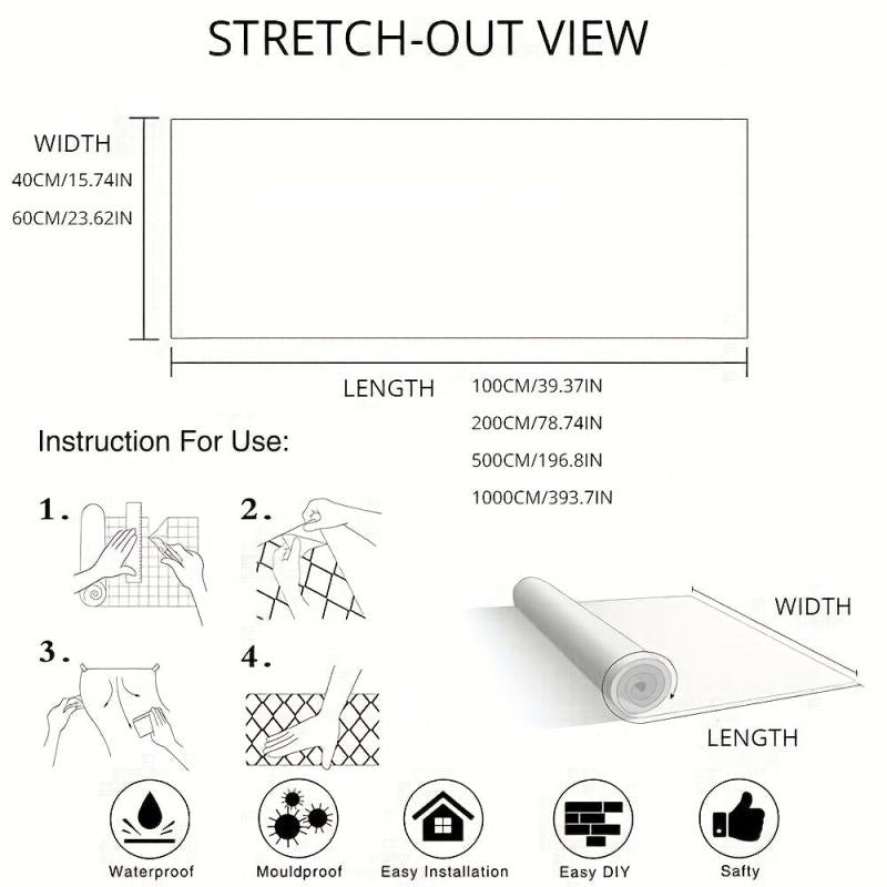 Marble Self Adhesive Waterproof Wallpaper Kitchen High Temperature Resistance