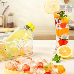 24 Grids Round Silicone Ice Tray with Lid Ice Storage Box