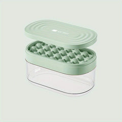 24 Grids Round Silicone Ice Tray with Lid Ice Storage Box