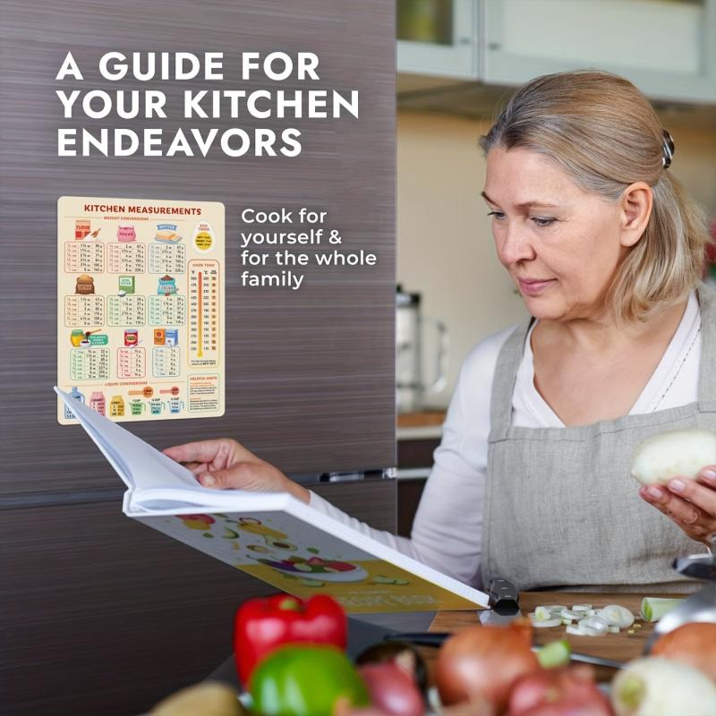 Kitchen Conversion Chart Magnet for Easy Cooking & Baking
