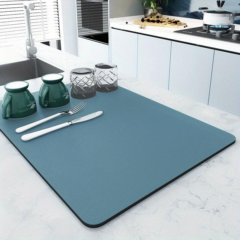 Checkerboard Drying Mat Non Slip Absorbent Coffee Machine Mat