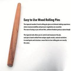 French Rolling Pin 45 Wooden Rolling Pin Solid Wood Dough Roller