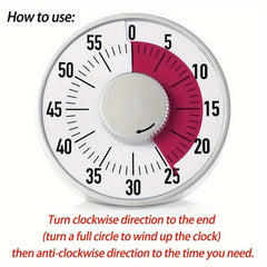 Round Mechanical Countdown Timer Classroom Kitchen Timer