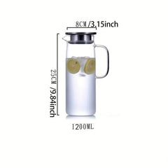 Heavy Duty Clear Water Pitcher 40 6oz Borosilicate Glass Drink Carafe