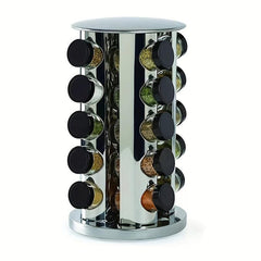 20 Spice Jar Revolving Countertop Spice Rack Organizer