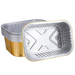 10pcs Aluminum Foil Pans 680ml Portable Deep Food Container for BBQ Picnic