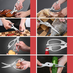 Kitchen Scissors Stainless Steel Barbecue Shears Multifunctional Bone Scissors