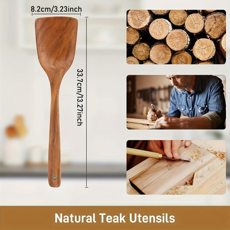 Wooden Spatula Teak Long Handle Spoon for Cooking