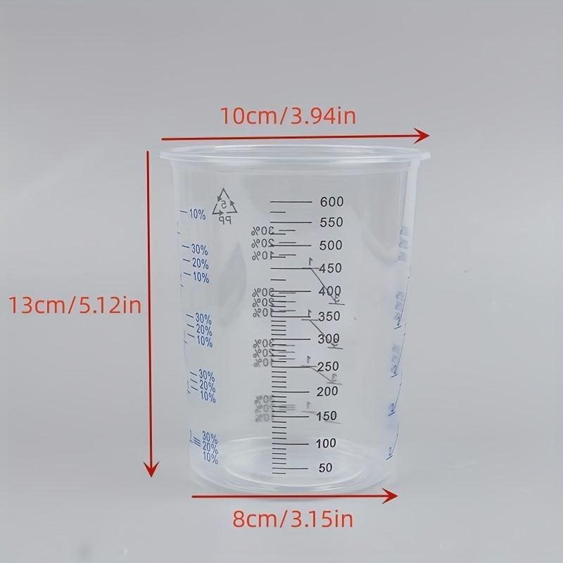 10pcs 50pcs Paint Mixing Calibrated Cup 600ml Mixing Pots