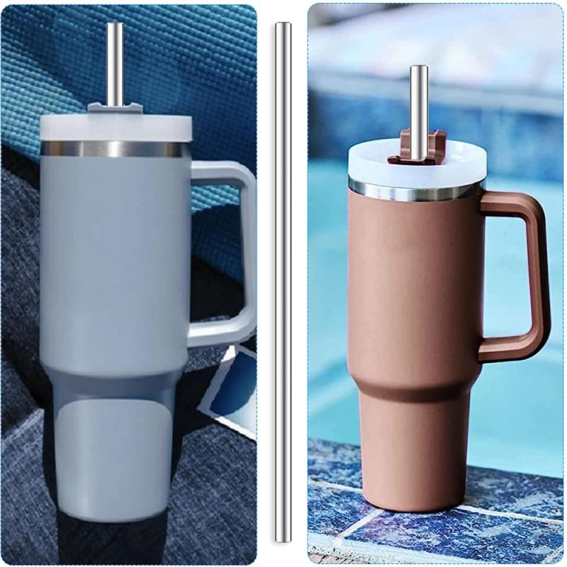 6-Pack Stainless Steel Straws for 40 Oz Tumbler + Cleaning Brush