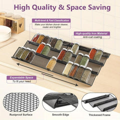 Spice Drawer Organizer Set 24 Jars Tray Rack Seasoning Jars Insert