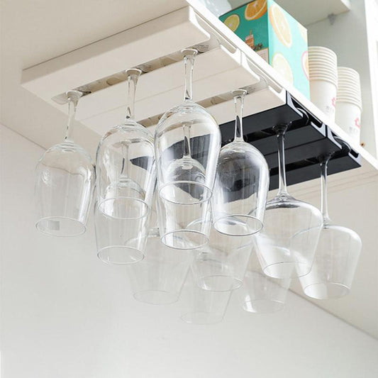 Wine Cup Hanging Rack Glass Holder Under Shelf No Drill