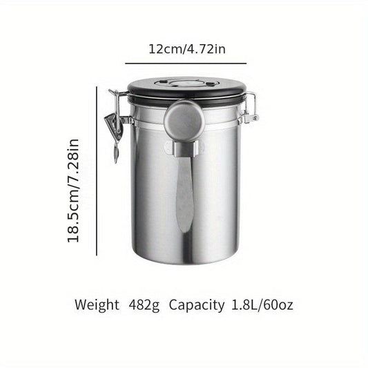 Coffee Storage Tank Stainless Steel With Date Tracker And CO2 Release Valve