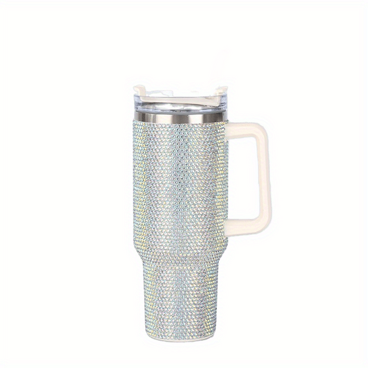 Bling Double Wall 40oz Tumbler Insulated Coffee Mug Leakproof Lid Travel Mug
