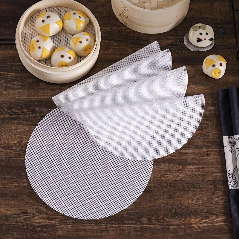 3pcs Silicone Steamer Mat Set Non-stick Steaming Cloth Round Ca
