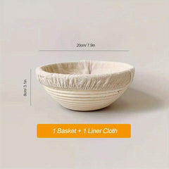 Bread Proofing Basket Round with Liner Cloth Fermentation Natural Rattan Bowl