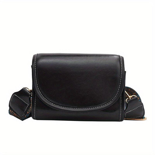 Faux Pearl Retro Style Crossbody Bag Flap Square Bag