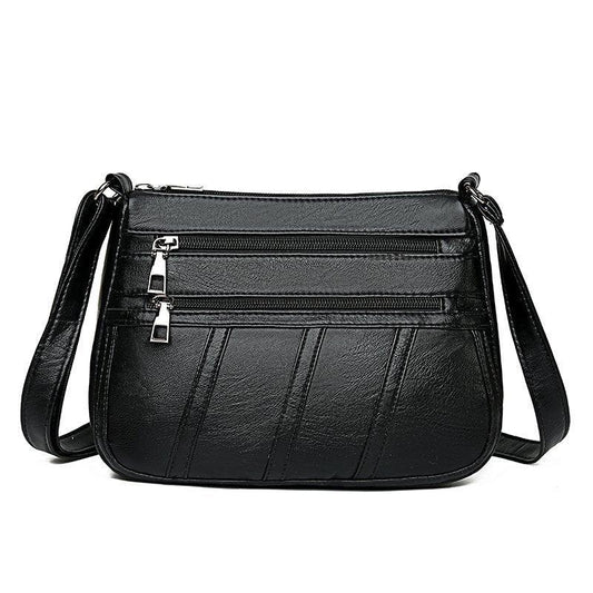 Women's Large Faux Leather Shoulder Bag Casual Crossbody Zipper